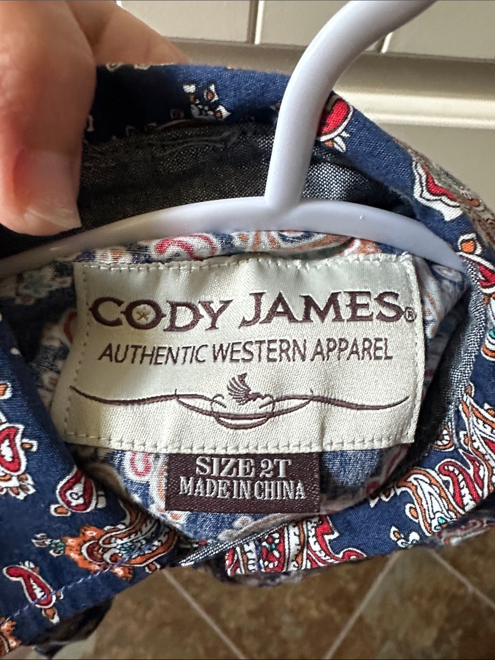 Cody James Long Sleeve Boy’s Paislet Western Shirt - Picture 3 of 4